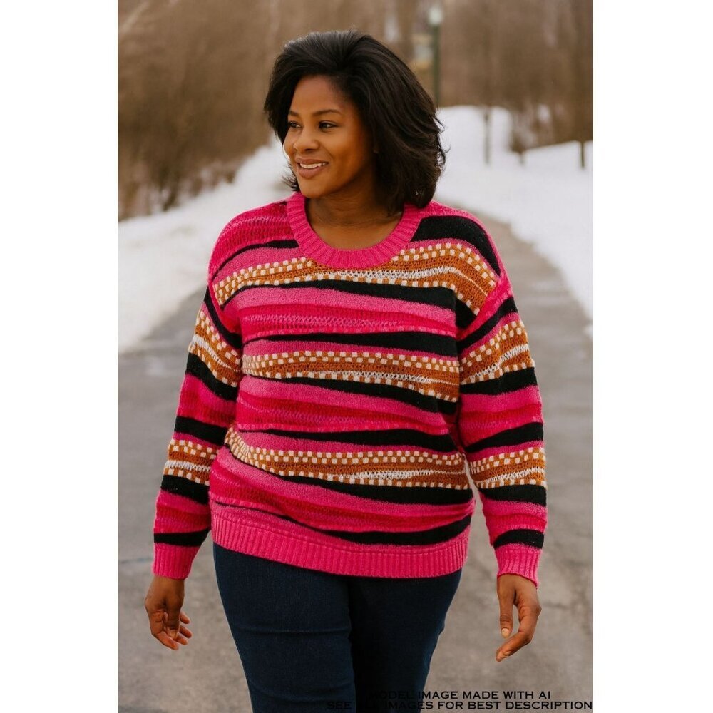 Chunky 3D Sweater M Oversized Asymmetric Abstract Maximalist Retro 80s Style